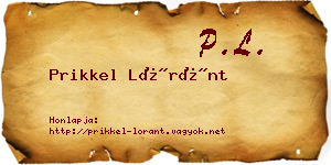 Prikkel Lóránt névjegykártya